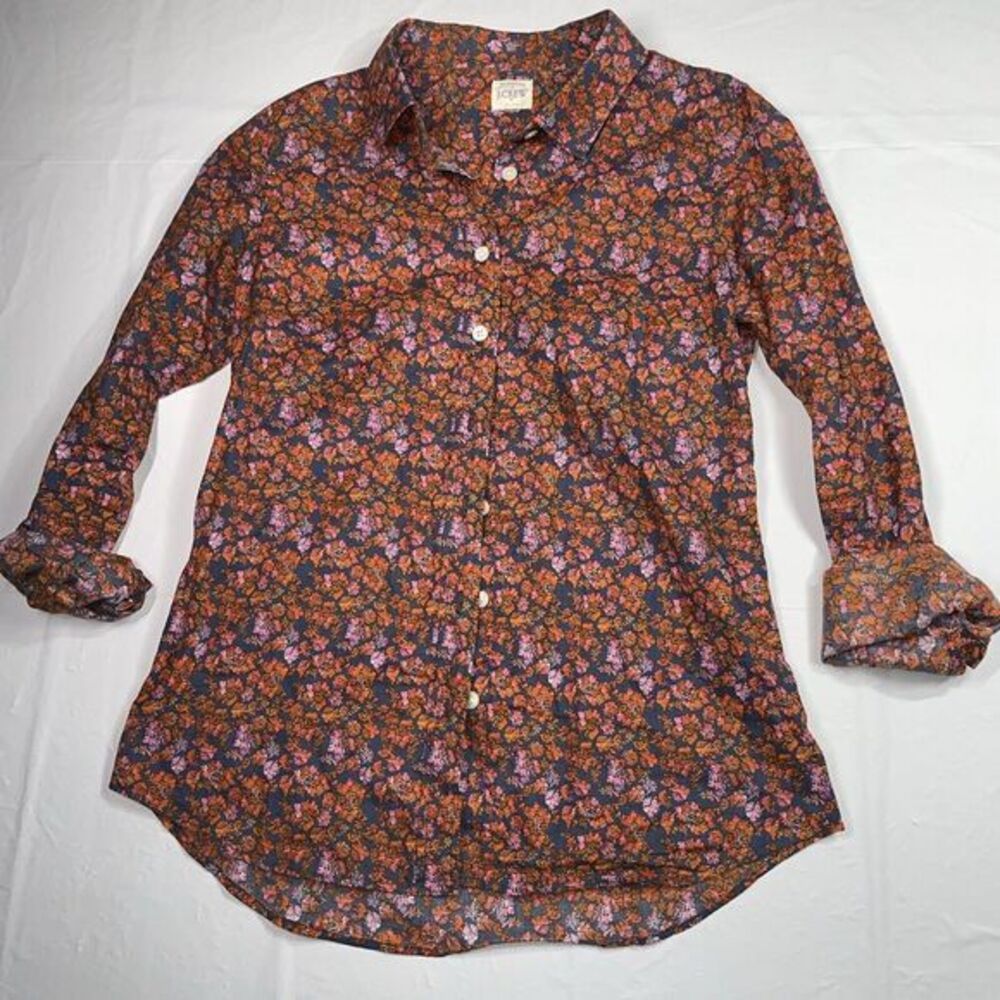 J Crew Collection button Up Cotton Shirt top in Ratti prism floral XS